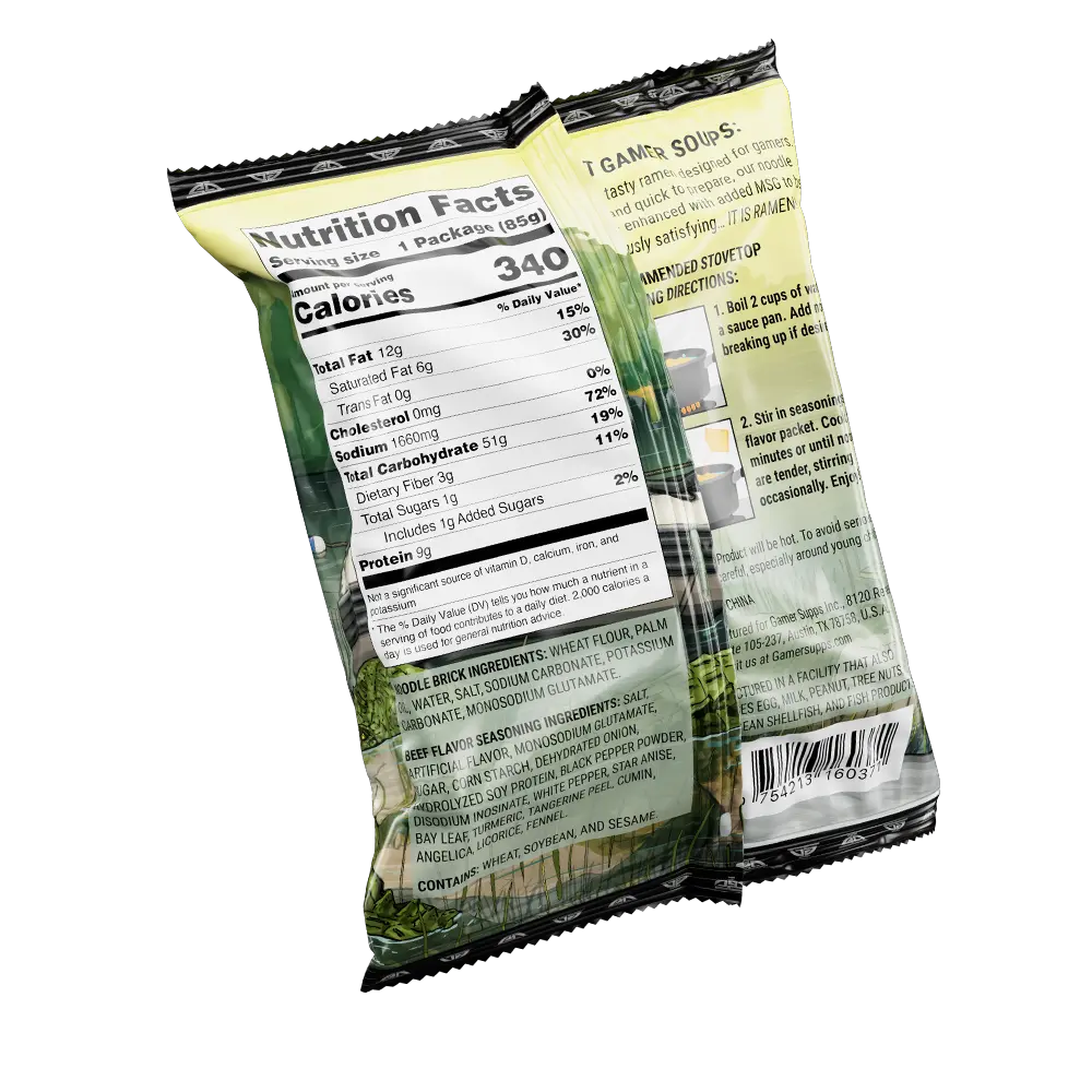 Gamer Soups Instant Noodles- Swamp Assassin Bricks (5 Pack) - Image 5