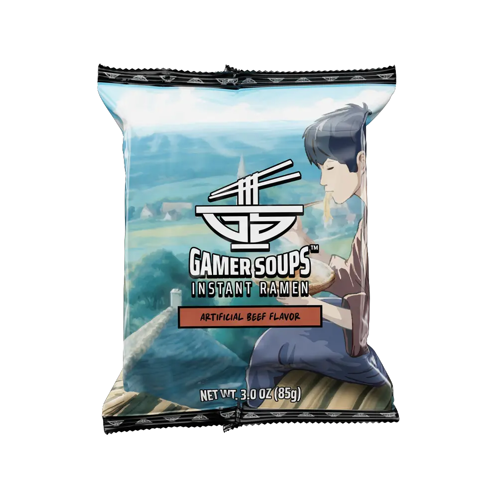 Gamer Soups Instant Noodles - Beef Bricks (5 Pack) - Image 2