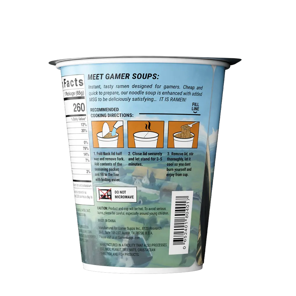 Gamer Soups Instant Noodles - Chicken (24 Cup Box) - Image 6