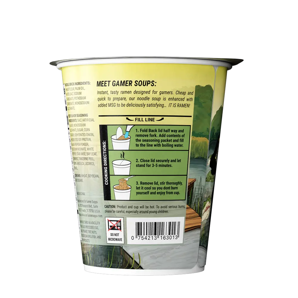 Gamer Soups Instant Noodles - Swamp Assassin (Single Cup) - Image 3