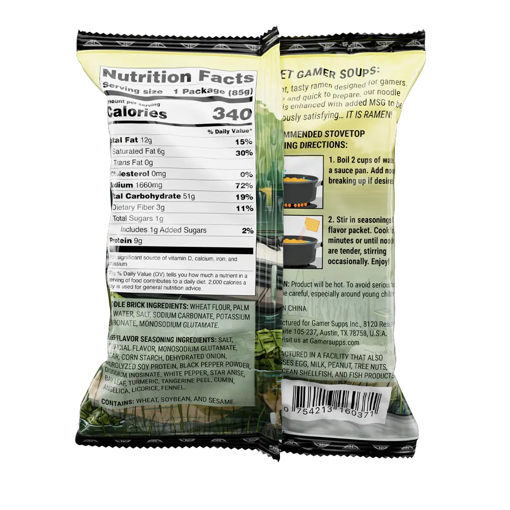 Gamer Soups Instant Noodles- Swamp Assassin Bricks (5 Pack) - Image 3