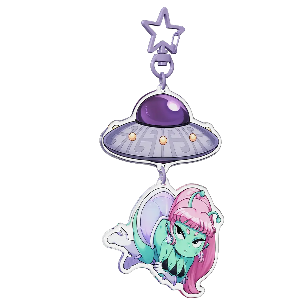 I Come In Peace Acrylic Keychain - Image 2