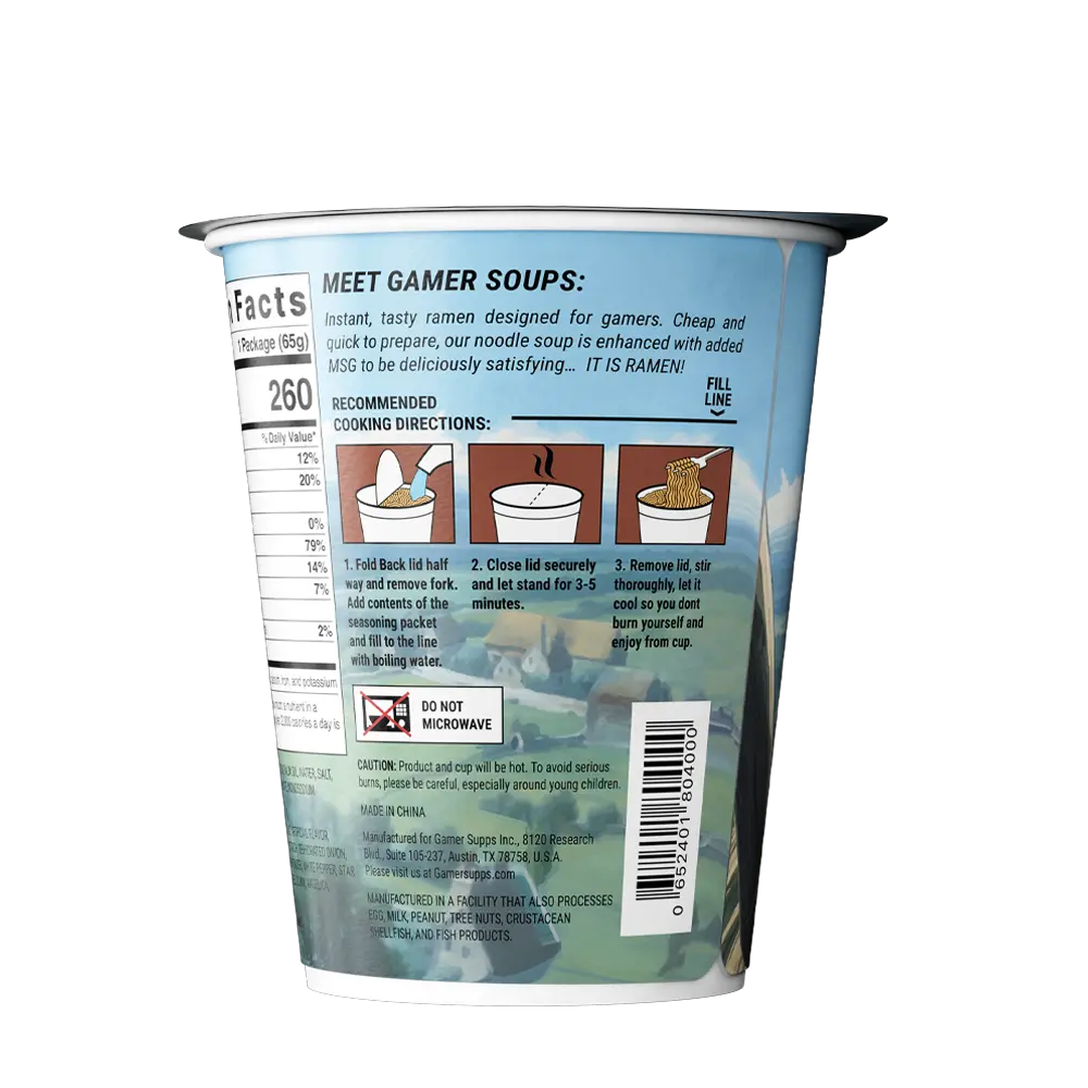 Gamer Soups Instant Noodles - Beef (24 Cup Box) - Image 6