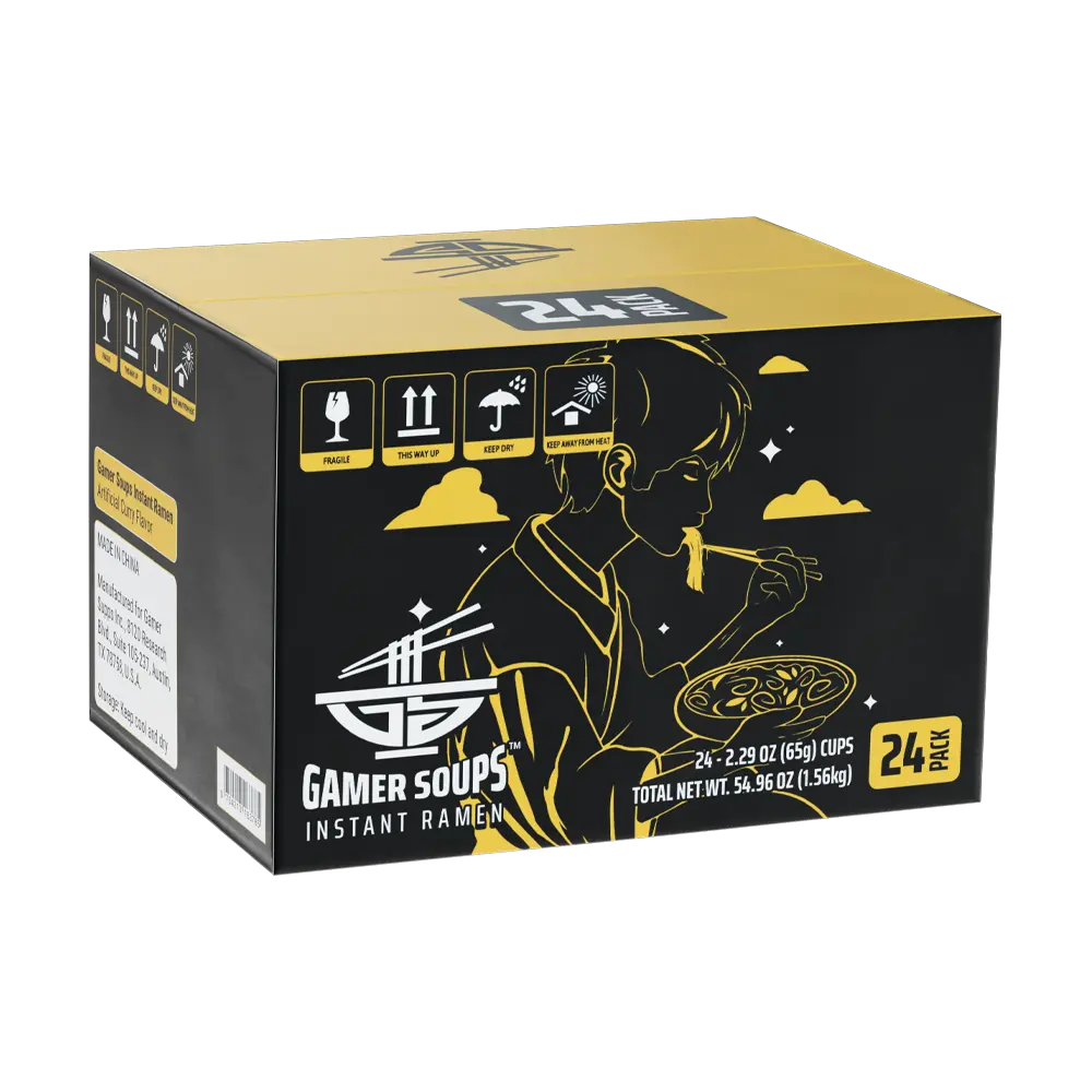 Gamer Soups Instant Noodles - Curry (24 Cup Box) - Image 3
