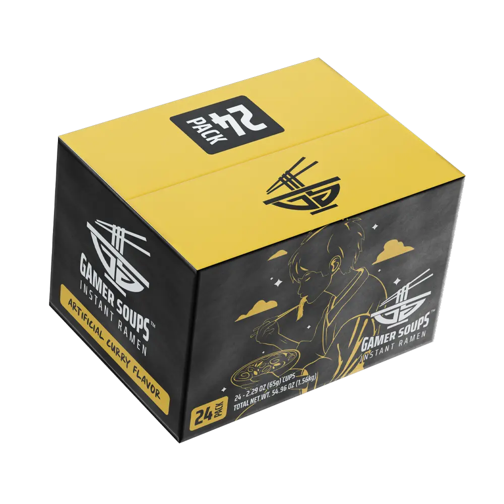 Gamer Soups Instant Noodles - Curry (24 Cup Box) - Image 2