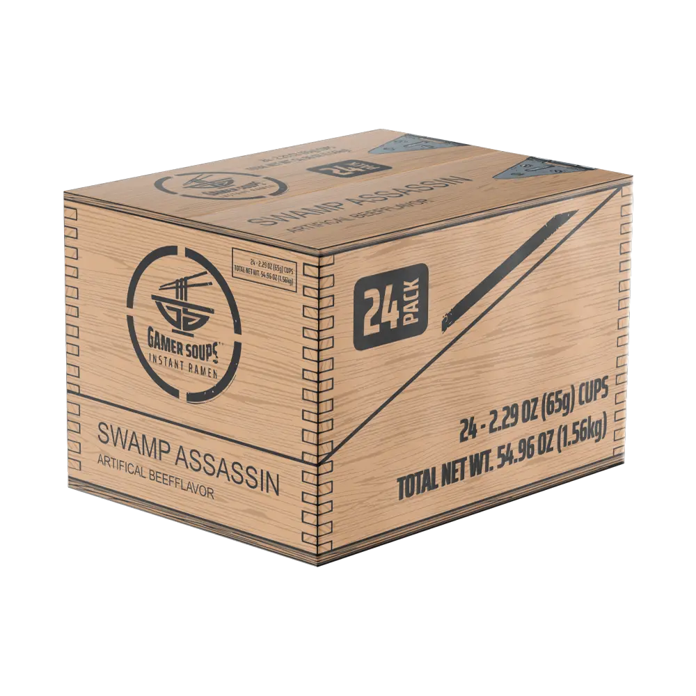Gamer Soups Instant Noodles - Swamp Assassin (24 Cup Box)