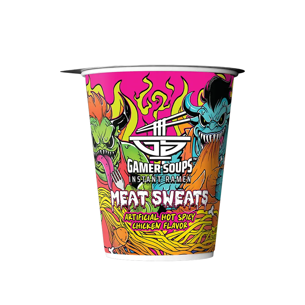 Gamer Soups Instant Noodles - Meat Sweats (Single Cup)