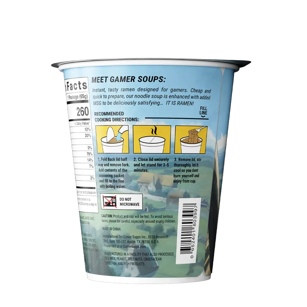Gamer Soups Instant Noodles - Curry (24 Cup Box) - Image 6