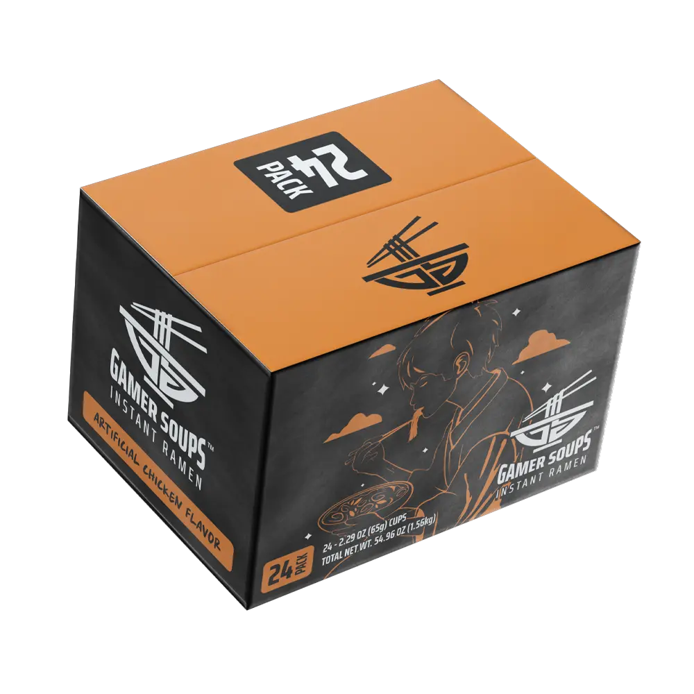 Gamer Soups Instant Noodles - Chicken (24 Cup Box) - Image 3