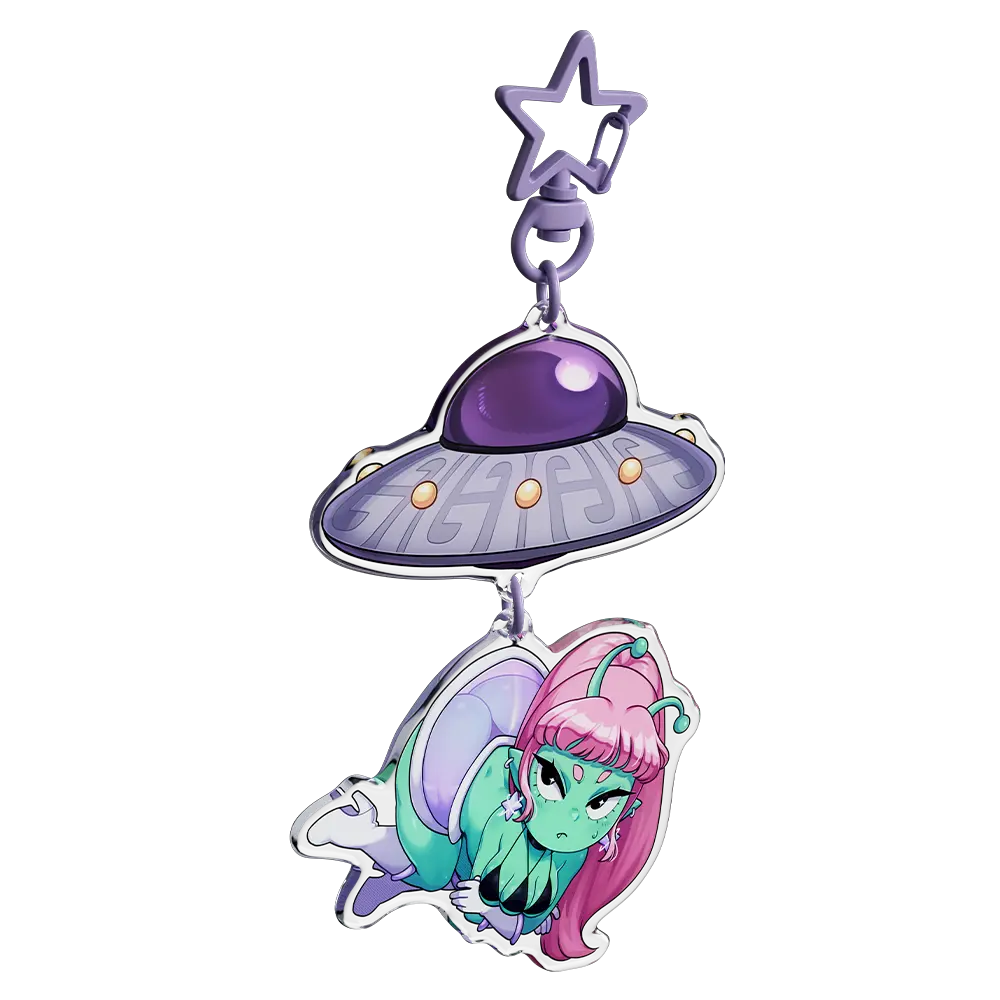 I Come In Peace Acrylic Keychain - Image 3