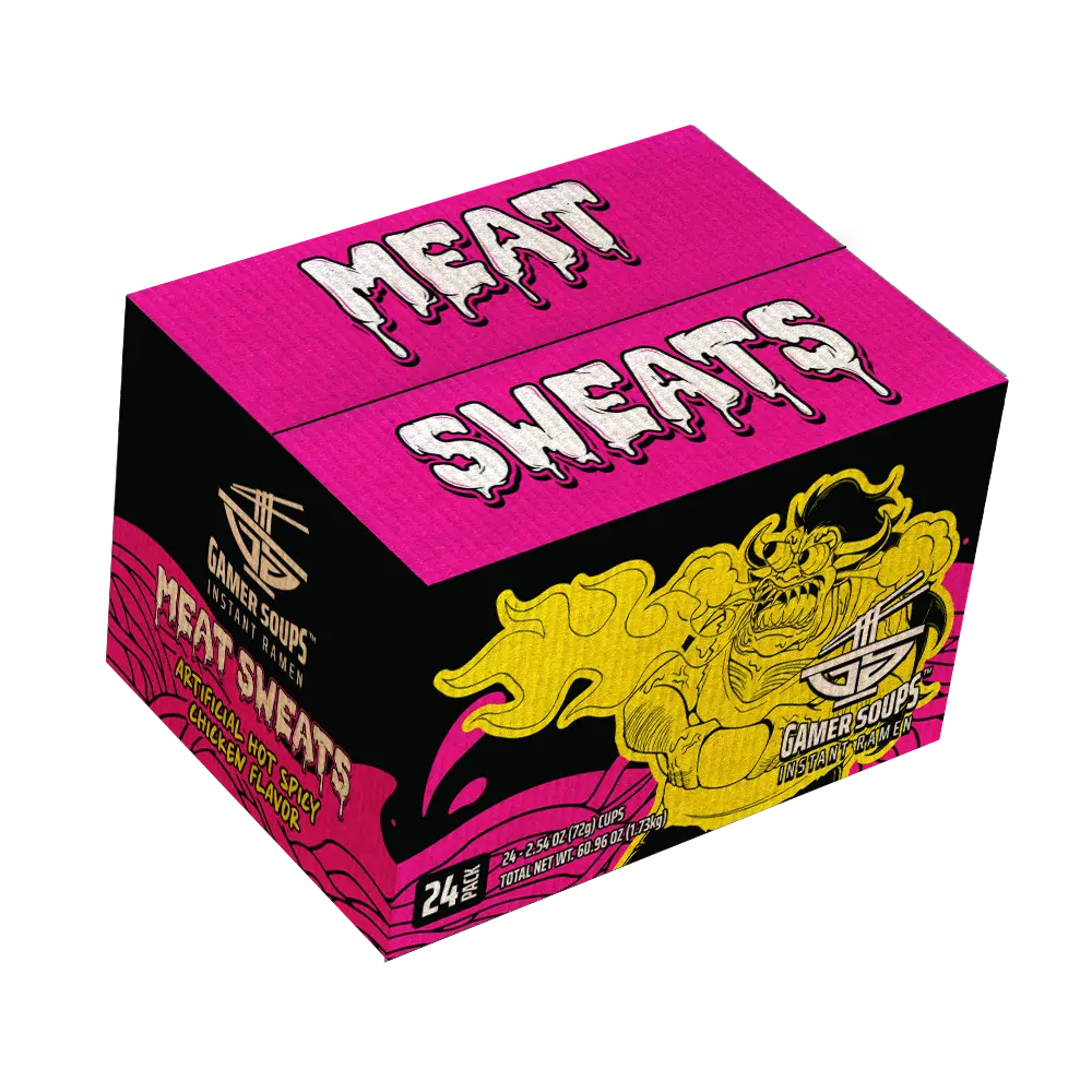 Gamer Soups Instant Noodles - Meat Sweats (24 Cup Box) - Image 2