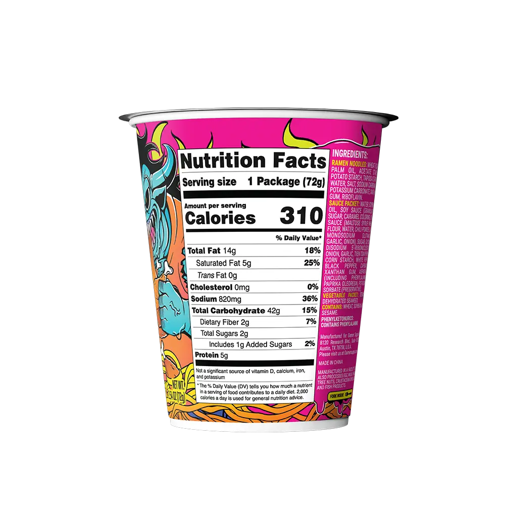 Gamer Soups Instant Noodles - Meat Sweats (Single Cup) - Image 3